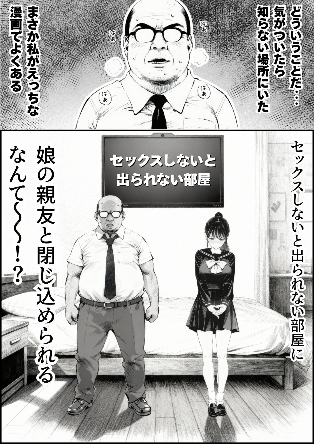 セックスしないと出られない部屋に娘の親友と閉じ込められたんだが・・・ 画像1