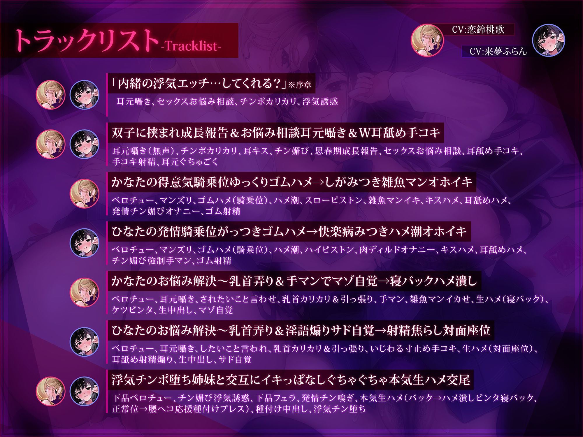 【浮気チン堕ち/ドスケベ差分イラスト付き】むちエロ年下双子姉妹が浮気交尾にハマって堕ちる〜陽キャ&陰キャ幼馴染と本性わからせド下品生ハメ〜【KU100】 画像6