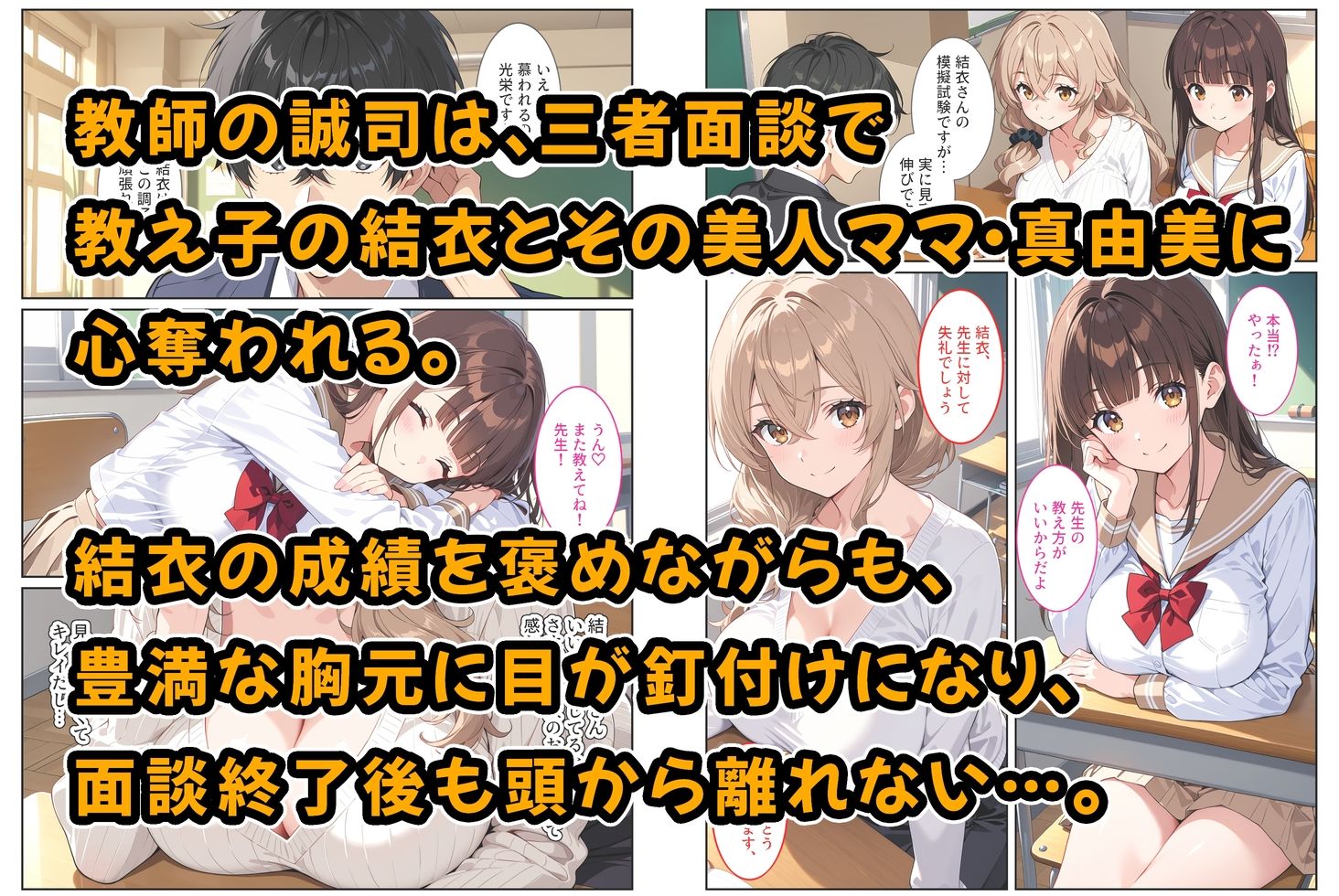 デリヘル呼んだら教え子のママが来たので孕ませました〜娘も一緒に種付けて腹ボテ家族に〜 画像1